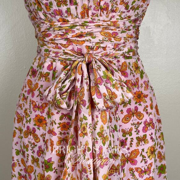 Extremely Rare Vintage Butterfly Dress ASO Charlie Monster In Law Strapless JLO - Picture 9 of 14